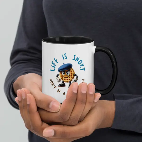 Life is short, twatwaffle 11oz mug with black sweatshirt